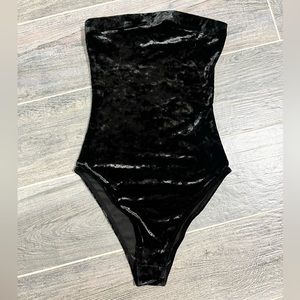 Velvet black body suit